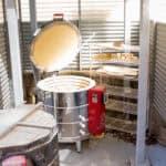 An open kiln in the ceramics and pottery area