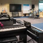 Pianos in the Lower School Music Room