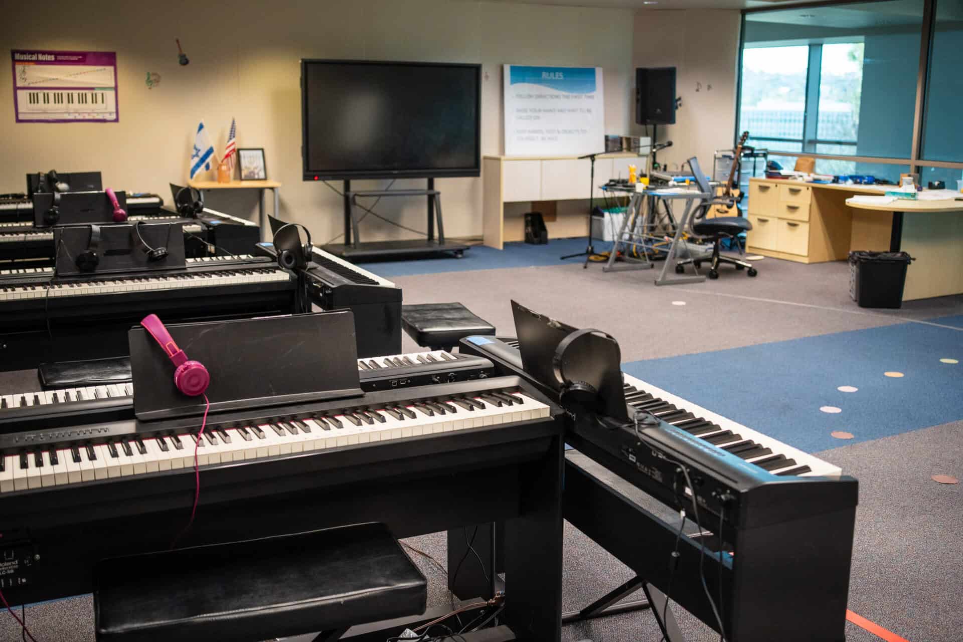 Pianos in the Lower School Music Room