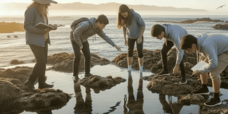 Students exploring local tide pools in San Diego